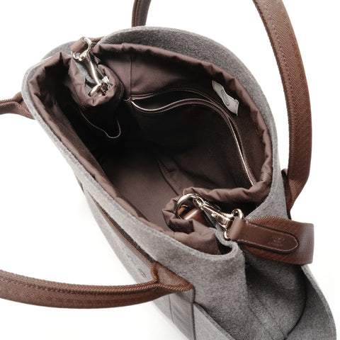 HERMES 2023 B Stamp Sac de Pansage Groom Tote Bag gray WS26318