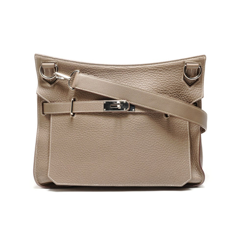 HERMES 2009 � M stamped Gypsy 34 Taurillon Clemence Shoulder Bag gray WS26319