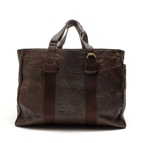 LOEWE 160th anniversary embossed logo Tote Bag Brown WS26320