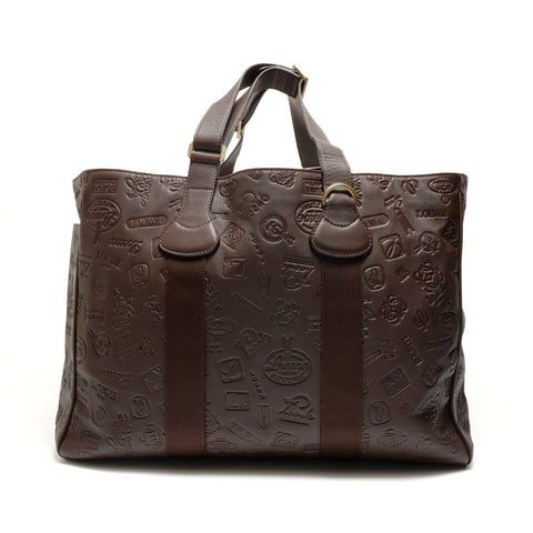 LOEWE 160th anniversary embossed logo Tote Bag Brown WS26320