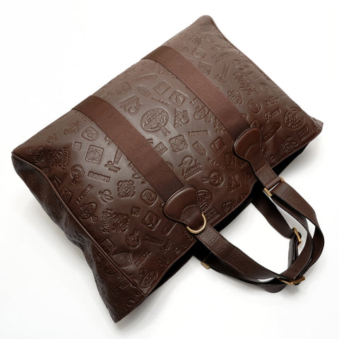 LOEWE 160th anniversary embossed logo Tote Bag Brown WS26320