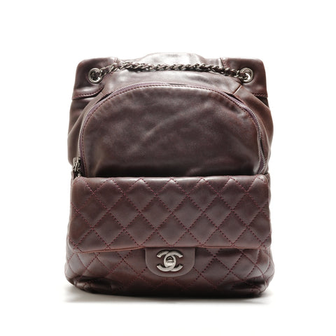CHANEL No. 21 Sac à dos en cuir d'agneau Matelasse Sac à dos Sac à dos Marron WS26322