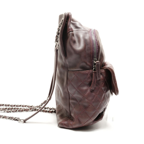 CHANEL No. 21 Sac à dos en cuir d'agneau Matelasse Sac à dos Sac à dos Marron WS26322
