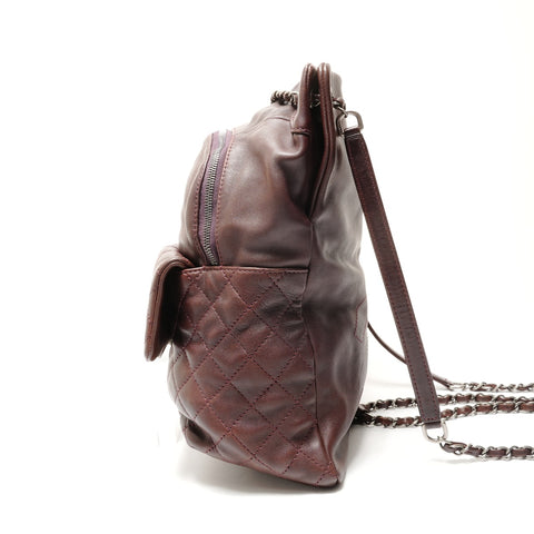 CHANEL No. 21 Sac à dos en cuir d'agneau Matelasse Sac à dos Sac à dos Marron WS26322