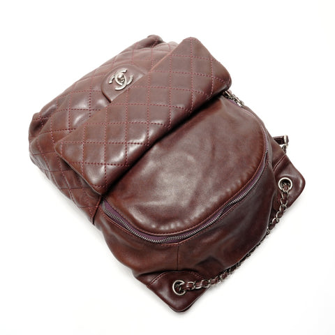 CHANEL No. 21 Sac à dos en cuir d'agneau Matelasse Sac à dos Sac à dos Marron WS26322
