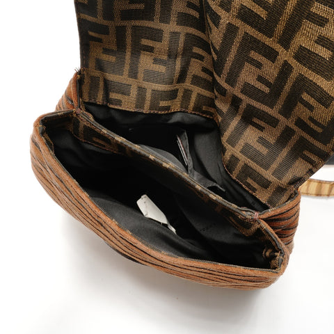 FENDI Zucca Animal Pattern Shoulder Bag Brown WS26323