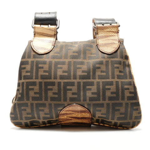 FENDI Zucca Animal Pattern Shoulder Bag Brown WS26323