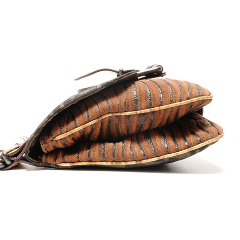 FENDI Zucca Animal Pattern Shoulder Bag Brown WS26323