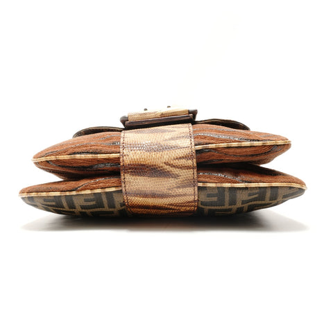 FENDI Zucca Animal Pattern Shoulder Bag Brown WS26323