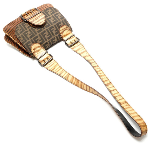 FENDI Zucca Animal Pattern Shoulder Bag Brown WS26323