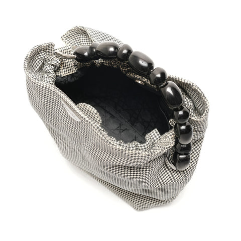 Christian Dior Malice Pearl Houndstooth Handbag black WS26324