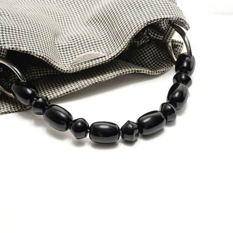 Christian Dior Malice Pearl Houndstooth Handbag black WS26324