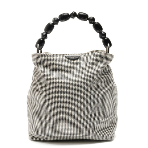 Christian Dior Malice Pearl Houndstooth Handbag black WS26324