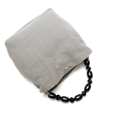 Christian Dior Malice Pearl Houndstooth Handbag black WS26324