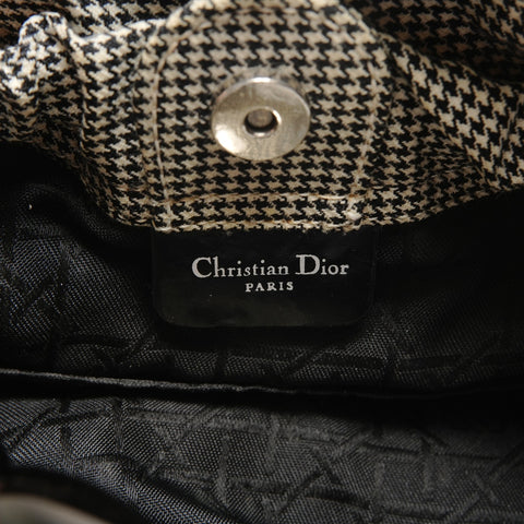 Christian Dior Malice Pearl Houndstooth Handbag black WS26324