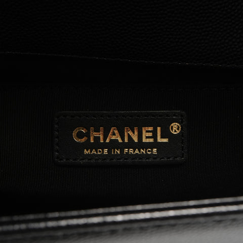CHANEL No. 27 2019 Caviar Skin Boy Chain Shoulder Bag black WS26326