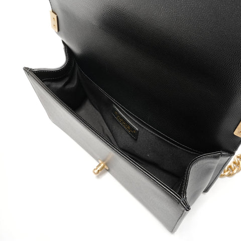 CHANEL No. 27 2019 Caviar Skin Boy Chain Shoulder Bag black WS26326