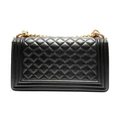 CHANEL No. 27 2019 Caviar Skin Boy Chain Shoulder Bag black WS26326