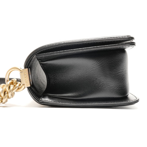 CHANEL No. 27 2019 Caviar Skin Boy Chain Shoulder Bag black WS26326