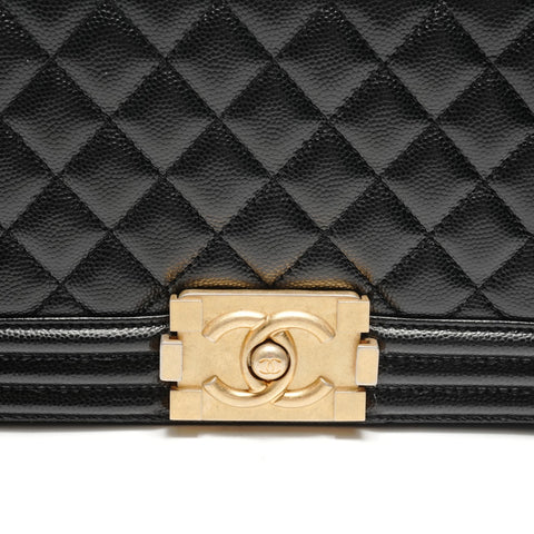 CHANEL No. 27 2019 Caviar Skin Boy Chain Shoulder Bag black WS26326