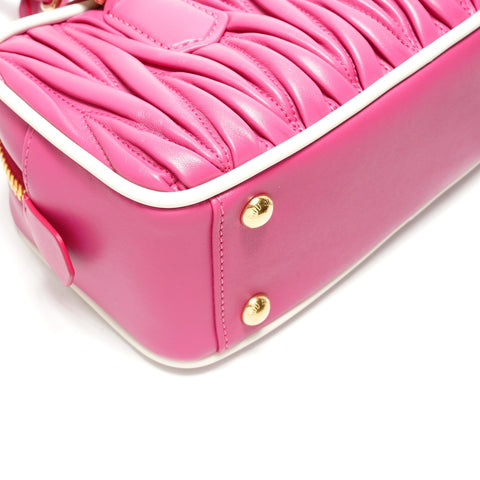 Miu Miu Arcadi Matelasse Leder 2WAY Handtasche rosa WS26327