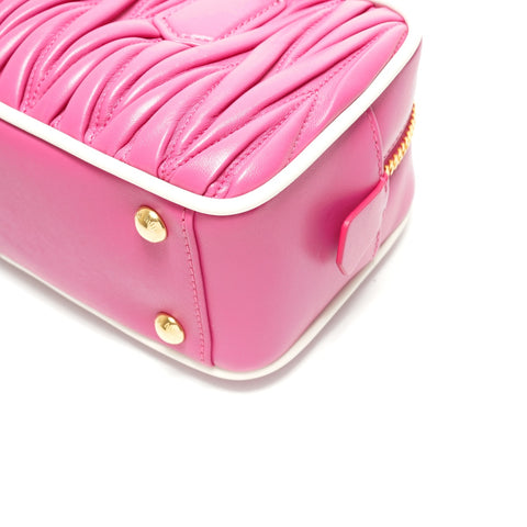 Miu Miu Arcadi Matelasse Leder 2WAY Handtasche rosa WS26327