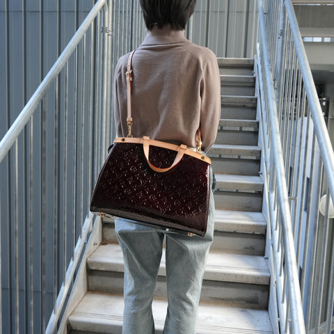 LOUIS VUITTON Vernis Blair GM Monogram Handbag Brown WS26329