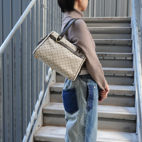 LOUIS VUITTON 2002 Monogram Mini Josephine PM Handtasche beige WS26330