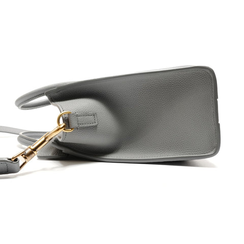 CELINE Nano Leather Luggage 2way Handbag gray WS26332