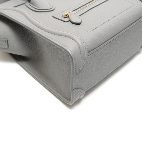 CELINE Nano Leather Luggage 2way Handbag gray WS26332