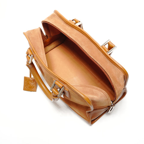 LOEWE Amazona 28 Suede Handbag Brown WS26334