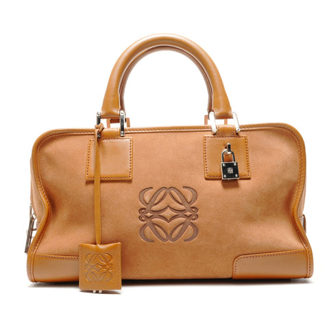LOEWE Amazona 28 Suede Handbag Brown WS26334