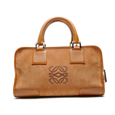 LOEWE Amazona 28 Suede Handbag Brown WS26334