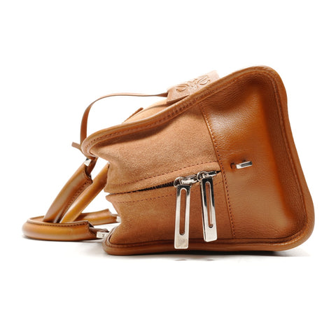 LOEWE Amazona 28 Suede Handbag Brown WS26334