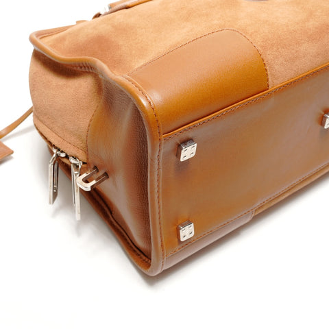 LOEWE Amazona 28 Suede Handbag Brown WS26334