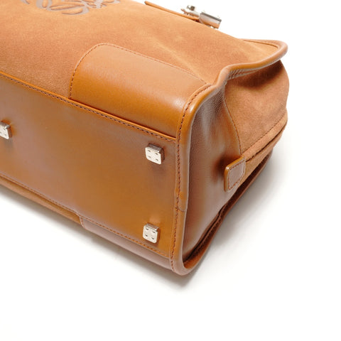 LOEWE Amazona 28 Suede Handbag Brown WS26334