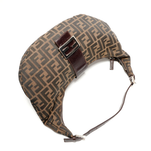 FENDI Zucca canvas hobo bag Shoulder Bag Brown WS26335