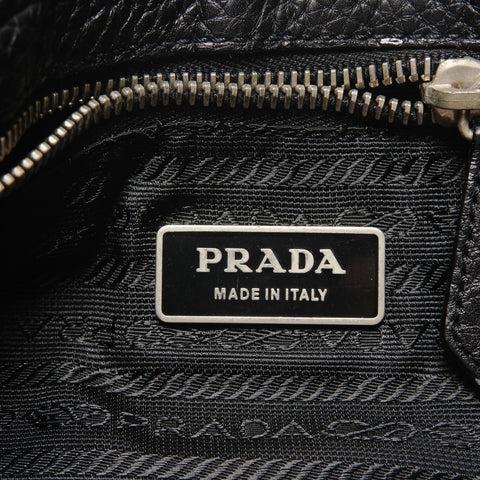 PRADA leather Shoulder Bag black WS26336