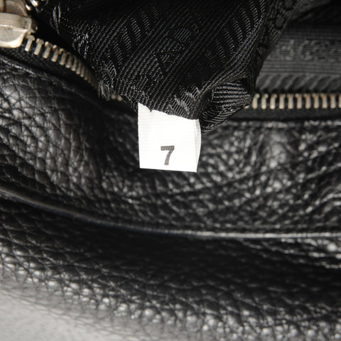 PRADA leather Shoulder Bag black WS26336