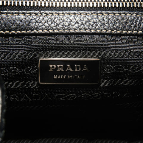 PRADA leather Shoulder Bag black WS26337
