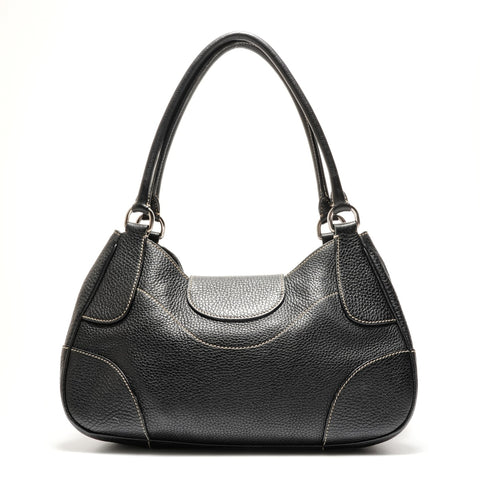 PRADA leather Shoulder Bag black WS26337