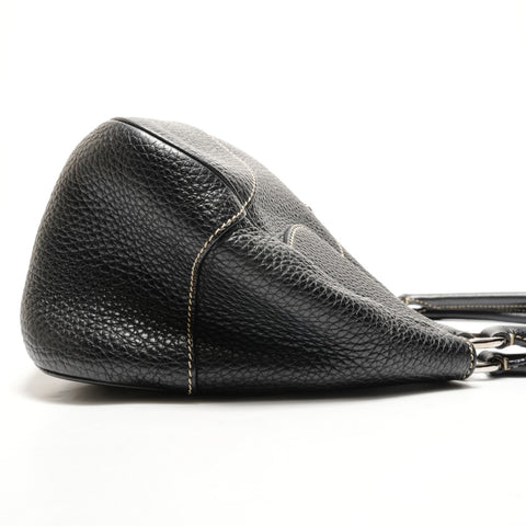 PRADA leather Shoulder Bag black WS26337