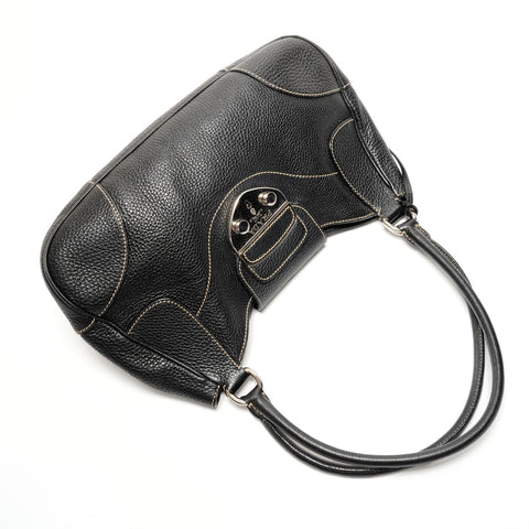 PRADA leather Shoulder Bag black WS26337