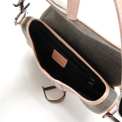 Christian Dior Denim saddle bag one belt Shoulder Bag gray WS26338