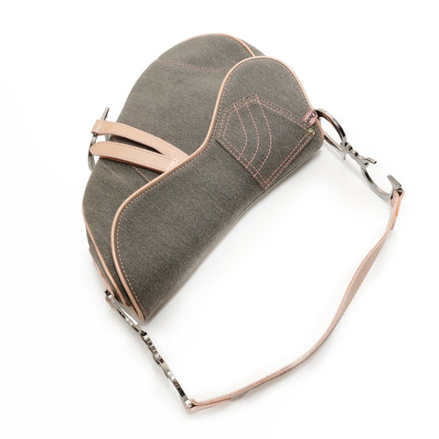 Christian Dior Denim saddle bag one belt Shoulder Bag gray WS26338