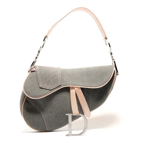 Christian Dior Denim saddle bag one belt Shoulder Bag gray WS26338