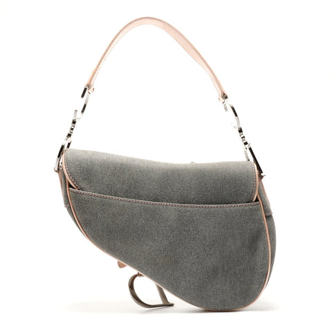 Christian Dior Denim saddle bag one belt Shoulder Bag gray WS26338