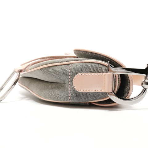 Christian Dior Denim saddle bag one belt Shoulder Bag gray WS26338