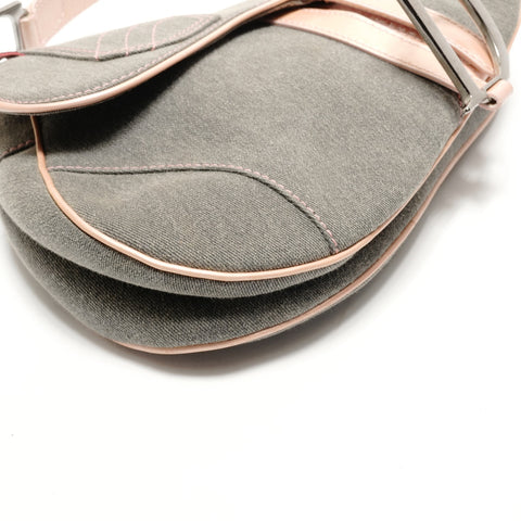 Christian Dior Denim saddle bag one belt Shoulder Bag gray WS26338