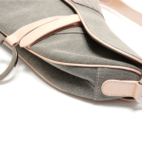 Christian Dior Denim saddle bag one belt Shoulder Bag gray WS26338
